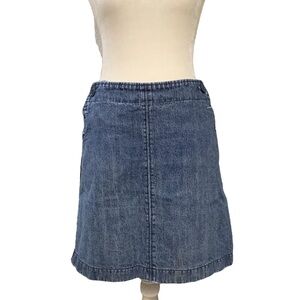 Boden A-Line 100% Cotton Medium Wash Denim Jean A-Line Casual Skirt